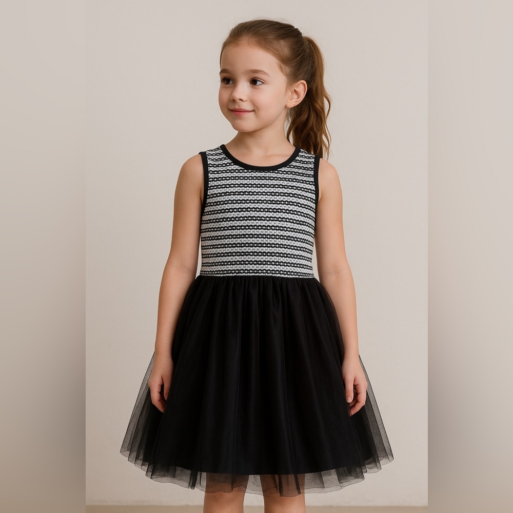Nordstrom Pippa & Julie B/W tutu all-occasion dress, 6X, MSRP $69